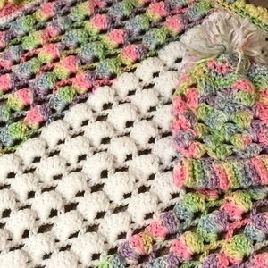 Handmade crotech baby blanket and cocoon sweater